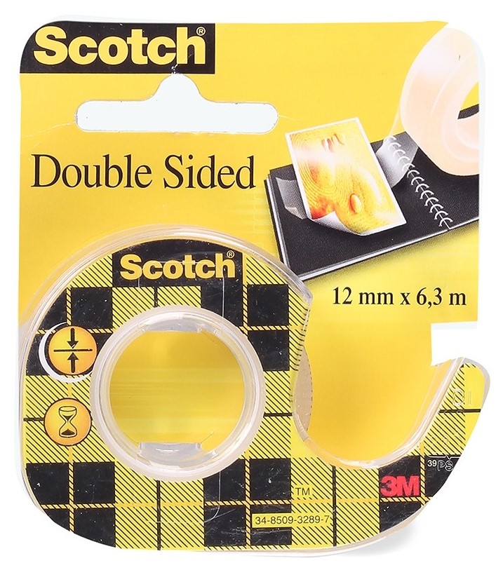 Scotch Ruban adhésif double-face 2 x 12 mm x 6.3 m