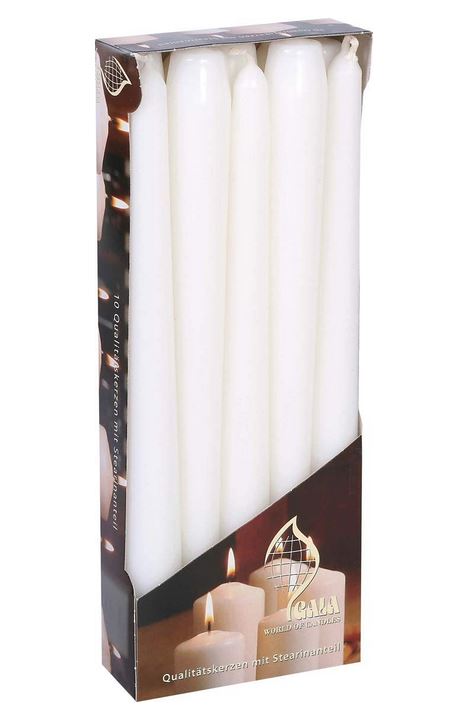 Bougie chandelier - Blanc 25 cm FLAVOUR by GALA Lot de 10