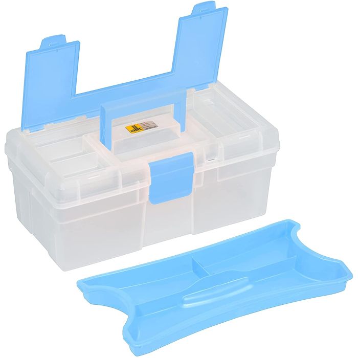 Boîte de rangement avec poignée - Plastique - Bleu ALLIT McPlus