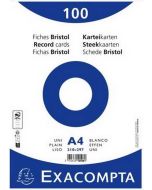 Fiches Bristol unies sous film - 210 x 297 mm - Blanc EXACOMPTA Lot de 100