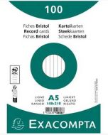 Fiches Bristol lignées sous film - 148 x 210 mm - Blanc EXACOMPTA Lot de 100