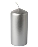 Bougie cylindrique - Argent 13 cm PAP STAR 