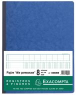 Registre à têtes paresseuses - 8 colonnes - 320 x 250 mm - Bleu EXACOMPTA Image