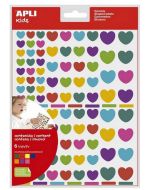 Gommettes adhésives Coeurs multicolores APLI Lot de 624