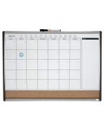 Tableau Planning Hebdomadaire / Mensuel - Magnétique et Liège - 585 x 430 mm : NOBO image
