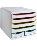 Module de rangement 6 tiroirs - Big Box Maxi - Blanc/Arlequin : EXACOMPTA Black Office image
