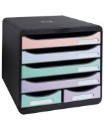 Module de rangement 6 tiroirs - Big Box Maxi - Noir/Pastel : EXACOMPTA Aquarel image