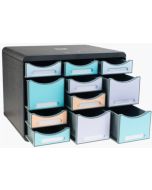 Module de rangement 11 tiroirs - Big Box Multi - Noir/Arlequin : EXACOMPTA Black Office image