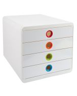 Caisson à 4 tiroirs - Pop Box - Blanc/Arlequin EXACOMPTA Iderama Image