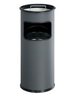 Corbeille à Papier ronde avec cendrier - 17 litres - Anthracite DURABLE METAL