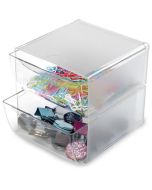 Boite de rangement Cube - 2 tiroirs - Transparent DEFLECTO