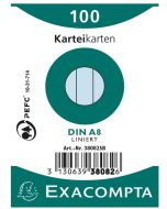 Fiches Bristol lignées sous film - 55 x 74 mm - Bleu ciel EXACOMPTA Lot de 100