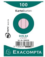 Fiches Bristol lignées sous film - 55 x 74 mm - Rose EXACOMPTA Lot de 100