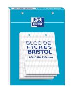 Fiches Bristol quadrillées A5 148 x 210 mm - Blanc OXFORD Lot de 30