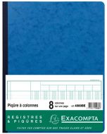 Registre 8 colonnes - 320 x 250 mm - Bleu EXACOMPTA Image