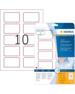 Etiquettes Badges adhésifs pour Textile - Blanc/Rouge - 80 x 50 mm : HERMA Lot de 200 Photo