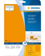Étiquettes adhésives - Orange fluorescent - 210 x 297 mm HERMA 5149 