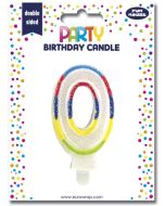 Bougie d'anniversaire Chiffre 0 pailletée - 75 mm CLAIREFONTAINE