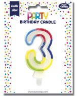 Bougie d'anniversaire Chiffre 0 pailletée - 75 mm CLAIREFONTAINE