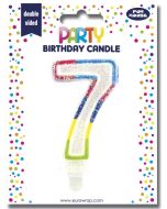 Bougie d'anniversaire Chiffre 0 pailletée - 75 mm CLAIREFONTAINE