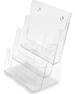 Porte-brochures incliné - 3 compartiment - A4 portrait DEFLECTO