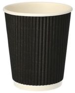 Gobelets jetables en carton - 0,20 L - Noir: STARPAK Ripple Wall Lot de 25 Visuel