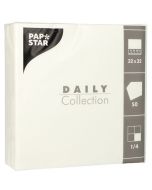 Serviettes de table unies - Blanc 32 x 32 cm PAP STAR Lot de 50