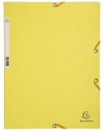 Chemise à élastiques 3 rabats Carte lustrée 400g - Jaune citron EXACOMPTA Photo