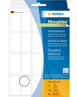 10609 HERMA : Lot de 640 étiquettes adhésives amovibles - 40,0 x 19,0 mm - Blanc