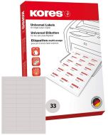 Étiquettes adhésives blanches - 70 x 25,4 mm : KORES L6338 Lot de 3300