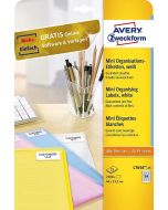 Mini-étiquettes - 46 x 11,1 mm - Blanc : AVERY L7656 Lot de 2100 Image