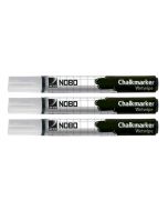 Photo Lot de 3 marqueurs à craie 2 mm - Blanc : NOBO 34438398