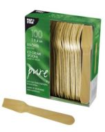 Photo Cuillères à glace jetables en bois - 94 mm PAP STAR Pure