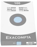 Photo Fiches Bristol quadrillées - 148 x 210 mm - Bleu azur : EXACOMPTA Image