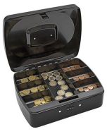 Caisse à monnaie avec serrure à combinaison - Noir - 250 x 190 mm : WEDO Image 