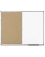 Photo Tableau duo blanc magnétique et liège - 1200 x 900 mm : NOBO 1901588