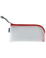 Photo Pochette universelle à zip - 230 x 110 mm - Transparent / Rouge HERMA Mesh Bags