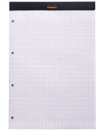 Photo Bloc-notes perforé - Couverture Noir - 210 x 318 mm A4+ RHODIA N°20 Ouvert