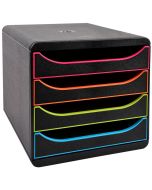 Photo Caisson à 4 tiroirs - Big Box - Noir/Arlequin EXACOMPTA Black Office
