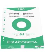 Photo Fiches bristol Unies et perforées - 210 x 297 mm - Blanc EXACOMPTA Image