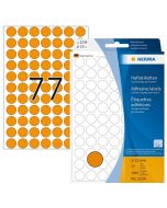 Photo Etiquettes adhésives rondes - 13 mm - Orange fluo HERMA