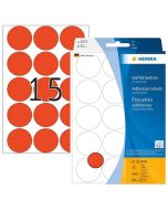 Photo HERMA 2272 : Lot de 480 étiquettes adhésives rondes - 32,0  mm - Rouge