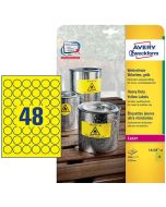 Photo Étiquettes rondes ultra-résistantes - 30 mm - Jaune AVERY 