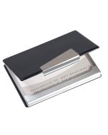Photo SIGEL  : Boite pour cartes de visite VZ131 - Look aluminium/cuir