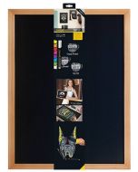 Ardoise murale - Cadre teck - 600 x 800 mm : SECURIT Woody Image