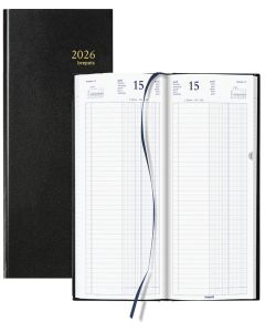 Agenda Journalier 2026 - Banquier Long - 2 volumes - 145 x 325 mm BREPOLS