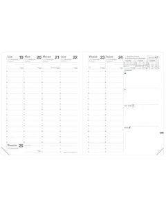 Agenda Semainier 2025 - Ministre - 160 x 240 mm - Framboise QUO VADIS Club