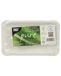 Assiette jetable en carton 110 x 175 mm PAP STAR Pure 11057 Lot de 250