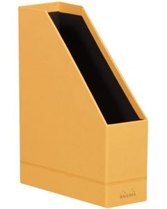 Porte-revues en simili cuir - Dos de 100 mm - Orange/Noir RHODIA