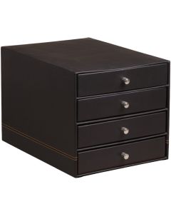 Module de classement 4 tiroirs - Simili-cuir Noir RHODIA